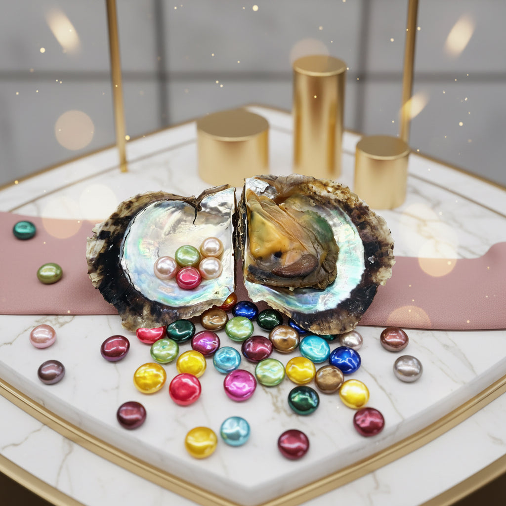 Tray of Coin Shaped Pearl Oysters for Opening