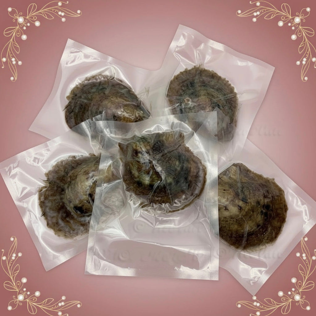 Tray of Coin Shaped Pearl Oysters for Opening